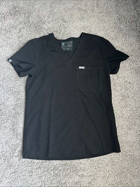 FIGS Black Catarina One Pocket Scrub Top